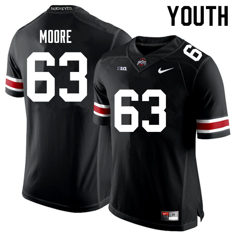 Ohio State Buckeyes Kyle Moore Youth #63 Black Authentic Stitched College Football Jersey